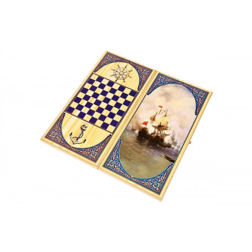 Нарды+Шашки "Походные - Парусник" большие